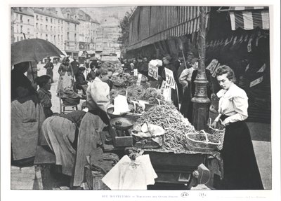 The Street Merchant in the Rue Mouffetard, Paris by French Photographer